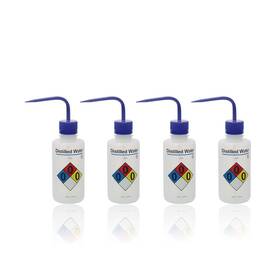 Uwb1024 Scientific Safety Wash Bottles 4pcs Of Distilled Water Wide-mouth Ldpe Mater