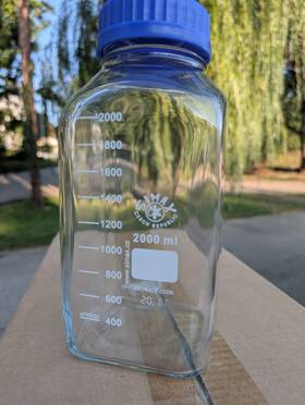 Simax 1632414321950 2000ml 2l Borosilicate Laboratory Glass Media Bottles Case Of 6 New In Box