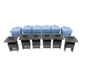 M900-12b Simport 12 Pcs Easydip Acetal Slide Staining Dish Jars And Racks Blue