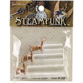 Solid Oak 845227027313 Steampunk Glass Accents 3/pkg-laboratory Bottles Set Of 3