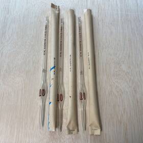 P4615 Sp Lot Of 3 Lab Glass 10 Ml Duopette Volumetric Pipette 13 Inch Long