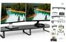 Stand-v000dl Vivo Black Inch Extra Long Monitor Riser Wood Steel Desktop
