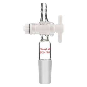 Stonylab 689828125395 Vacuum Flow Control Adapter With Ptfe Stopcock 24/40 Joint And Stra Stonylab 689828125395 Vacuum Flow Control Adapter With Ptfe Stopcock 24/40 Joint And Stra