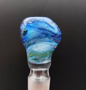 10m-p Subconscious Design Multicolor Swirl 10mm Glass Male Ground Joint Stopper Cap