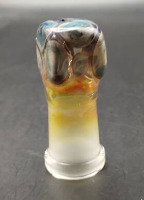 14f-p Subconscious Design Multicolor Swirl 14mm Glass Female Ground Joint Stopper Cap