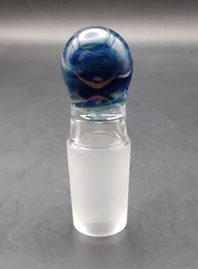 19m-p Subconscious Design Multicolor Swirl 19mm Glass Male Ground Joint Stopper Cap