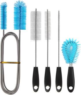 Wjt09 Suseg Double-headed Two Way Nylon Cleaning Brush Drain Flexible Blue Color