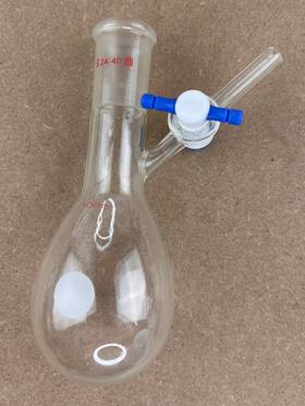 31-501-347 Synthware Pear-shaped Modified Schlenk Flask Pfte Stopcock St/ns 24/40 100ml