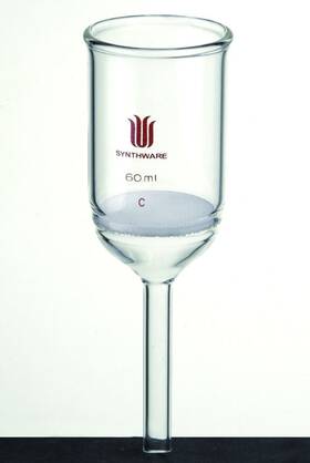 F604060m Synthware Filter Funnel Buchner 60ml Medium Frit 40mm Disc - New