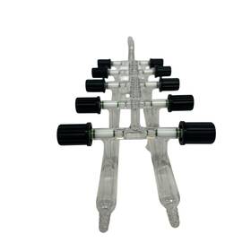 M101005 Synthware Kemtech New Glass 5-port Double Vacuum Manifold Inert Gas With Hv Plug Valves M101005 Synthware Kemtech New Glass 5-port Double Vacuum Manifold Inert Gas With Hv Plug Valves