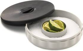 H634t Tablecraft Glass Rimmer Set 1 Pack White Base With Black Lid