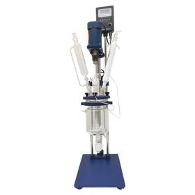 220637-1313 Techtongda 1l Glass Reactor Chemical Lab Jacketed Vessel Digital Display Double-lay