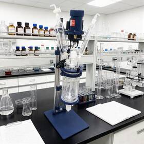 A-220-499 Techtongda 2l Double Layer Glass Reactor Jacketed Lab With Stirring And Heating 110v