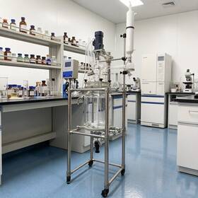 L220-567 Techtongda 20l / 5gal Jacketed Glass Reactor Lab Chemical Reaction Vessel Blender Mixer