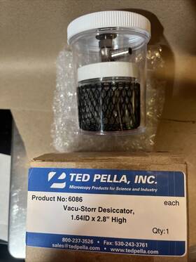 6086 Ted Pella Vacu-storr 40cc Desiccator High Vacuum Glass Storage Container