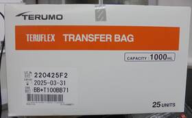 T100bb71 Terumo Bb Teruflex Transfer Bag 1000ml 25 Units T100bb71 Terumo Bb Teruflex Transfer Bag 1000ml 25 Units