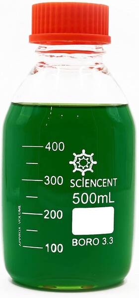 Ukmb1v The Punjab Scientific Industries 500ml Leak Proof Media Bottle Super Thick Graduated With Gl45 Screw Cap Durable