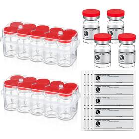 Jyd-threlaco-2704 Threlaco 20 Pcs 5ml Sealed Sterile Empty Vials With Self Healing Red