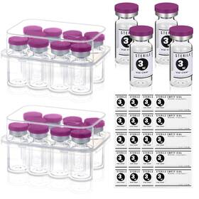 Jyd-threlaco-2857 Threlaco 20 Pcs 3ml Sealed Sterile Empty Vials With Self Healing Purple