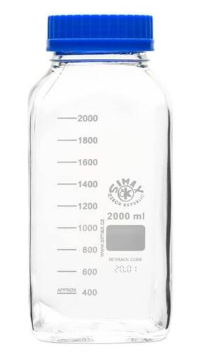 Bswm2000ea United Scientific Simax Borosilicate Glass Gl80 Media Bottle Wide Clear