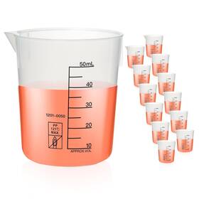 Vol.50ml Uxcell 609876883252 12 Pcs Plastic Beakers 12pcs Of Lab Measuring Cup Wit