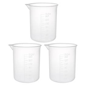 Uxcell 609876883672 3pcs Measuring Cup Labs Clear Pp Plastic Graduated Beakers 150ml