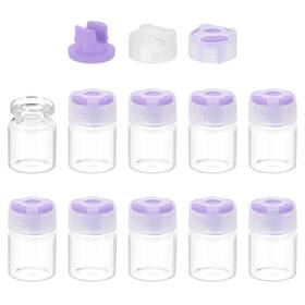 Uxcell 641832912170 3ml Clear Glass Sample Vials 10pcs Small Liquid Bottles Purple