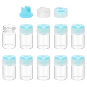Uxcell 641832912194 5ml Clear Glass Sample Vials 10pcs Small Liquid Bottles Blue