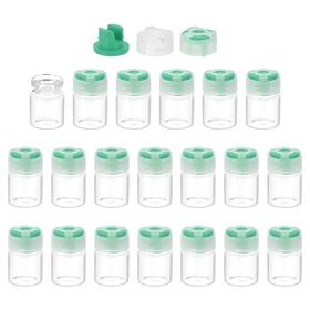 Uxcell 641832912668 3ml Clear Glass Sample Vials 20pcs Small Liquid Bottles Green