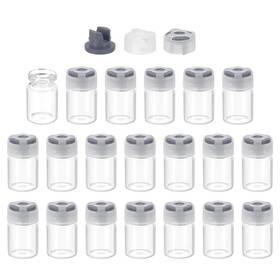 Uxcell 641832912729 5ml Clear Glass Sample Vials 20pcs Small Liquid Bottles Gray