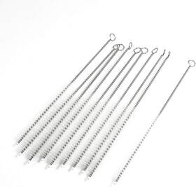 A13042300ux0992 Uxcell 10 Pcs 10mm Dia Chemistry Test Tube Bottle Nylon Washing White Silver