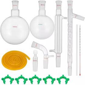 Vevor 313087474412 Glass Organic Chemistry Kit 13-piece Distillation 24/40 Joints Lab Glassware
