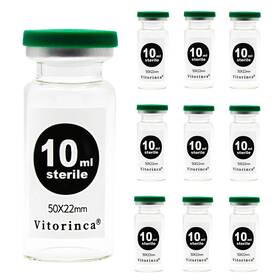 0426fikyi Victorinca Vitorinca 10ml Sterile Glass Vials 10 Packs-10ml Empty Green