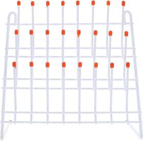 2ts237qgidh1706wdl Villcase Drying Rack For Lab With 24 Pegs Steel Wire Draining Holder 30x30cm White