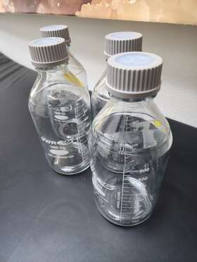 10754-820 Vwr 1000ml Glass Bottle - Lot Of Four