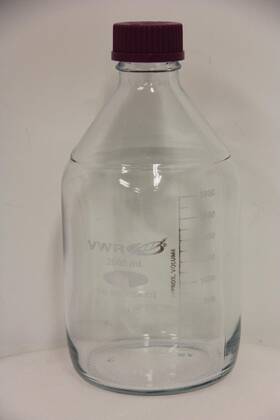 10754-822 Vwr Lot Of 4 2000ml Media Storage Bottles With Gl45 Caps
