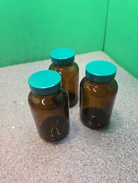 16180-262 Vwr Lot Of 3 X 250ml Amber Wide Mouth Packer Qorpak Bottles By