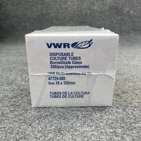 47729 Vwr 580 Pack Of 250 - 16 X 150mm Disposable Culture Tubes Sealed New Other