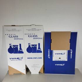 56617-801 Vwr Lot Of 4 Broken Glass Disposal Box-floor 12x12x27 Inch Cardboard