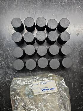 59580-182 Vwr Lot 20 Rubber Stopper #5 25mm Length 27mm Top Od 23mm Bottom