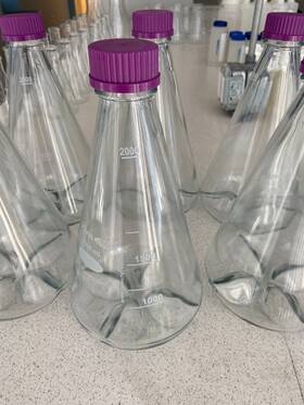 75993-578 Vwr 11 New 2000ml 2l Baffled Erlenmeyer Flask Gl45 Screw Caps Cat#75993-578
