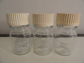 89012-114 Vwr 100 Ml Media Bottle Lot Of 3 With Caps And 4 Extra Schott Gl45