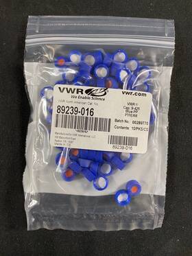 89239-016 Vwr Plastic Blue Caps For 9mm Screw Thread Vials 100/pk