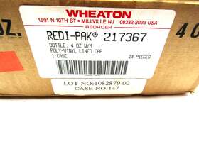 217367 Wheaton Redi-pak #217367 Bottle 4 Oz With M Poly-vinyl Lined Cap Case/24