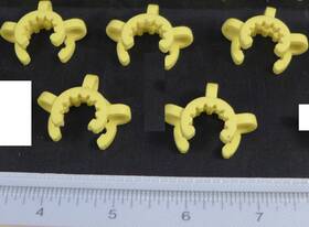 297746 Wheaton Set Of 5 Keck Standard Taper Clamp Size 14 Yellow Polyacetal #297746