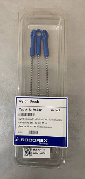 1.170.320 Wheaton / Socorex W855004 Pack Of 3 Sorcorex Nylon Cleaning Brushes