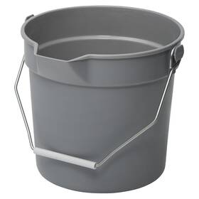 Upp-14g Winco Heavy-duty Plastic Bucket/utility Pail With Pour Spout 14 Quarts Gray