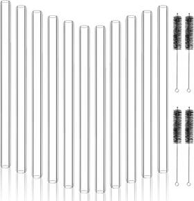 Gt-003 Worldity 20 Pcs 8 Inch Long Glass Borosilicate Blowing Tubes Industrial Clear