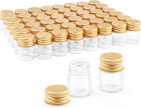 Ws1553t50 Wresty 5ml 50 Pcs Mini Clear Glass Vials With Aluminum Screw Caps Empty
