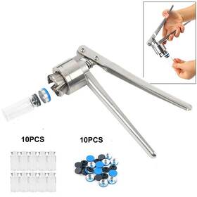 Tek-ab-0264 Yaetek 20mm Manual Crimper Hand Sealing Flip Off Caps Machine With 10 Vials Stopper Cap